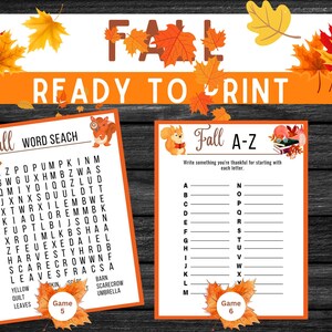Fall Printable Game Bundle, Family Autumn Activities (PDF) - Etsy