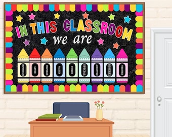 Crayon Classroom Bulletin Board Kit, New School Year Decor