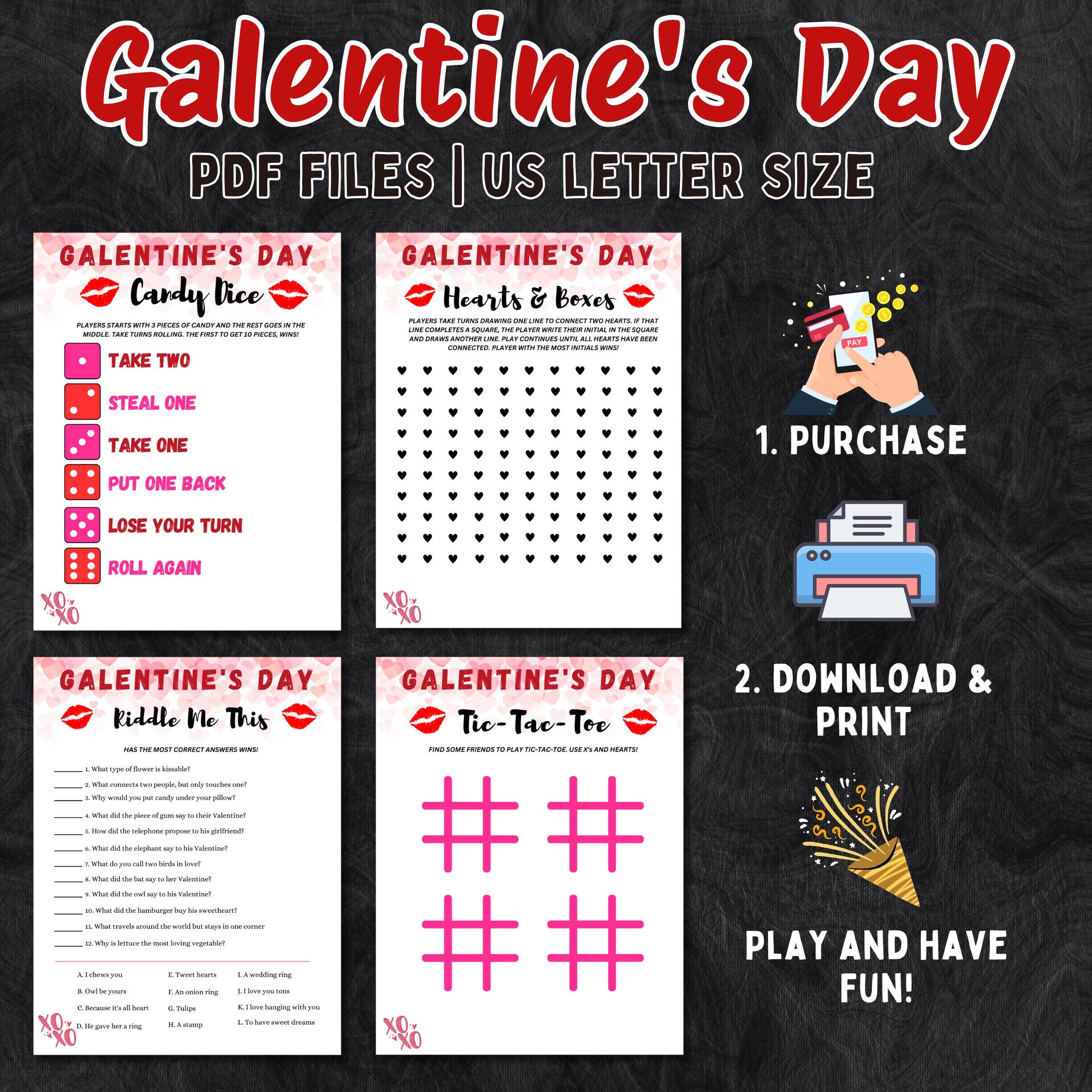 Galentines Day Games Printable Adult Galentine's Day Party Bundle ...