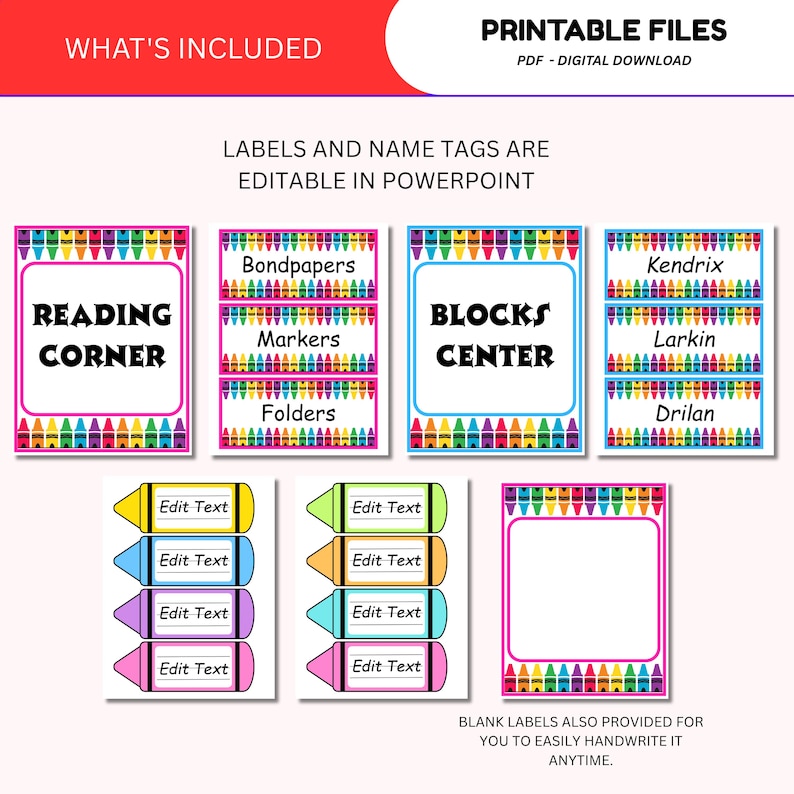 Powerpoint Blocks Ensemble d'affiches de classe sur le thème des crayons | Alphabet ...