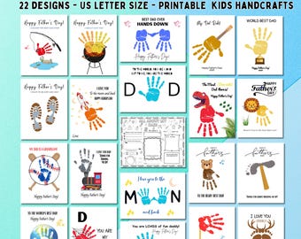 Fathers Day Handprint Craft | Fathers Day Craft | Fathers Day Art | Fathers Day Gift from Son Daughter Kids | Fathers Day Keepsake Printable