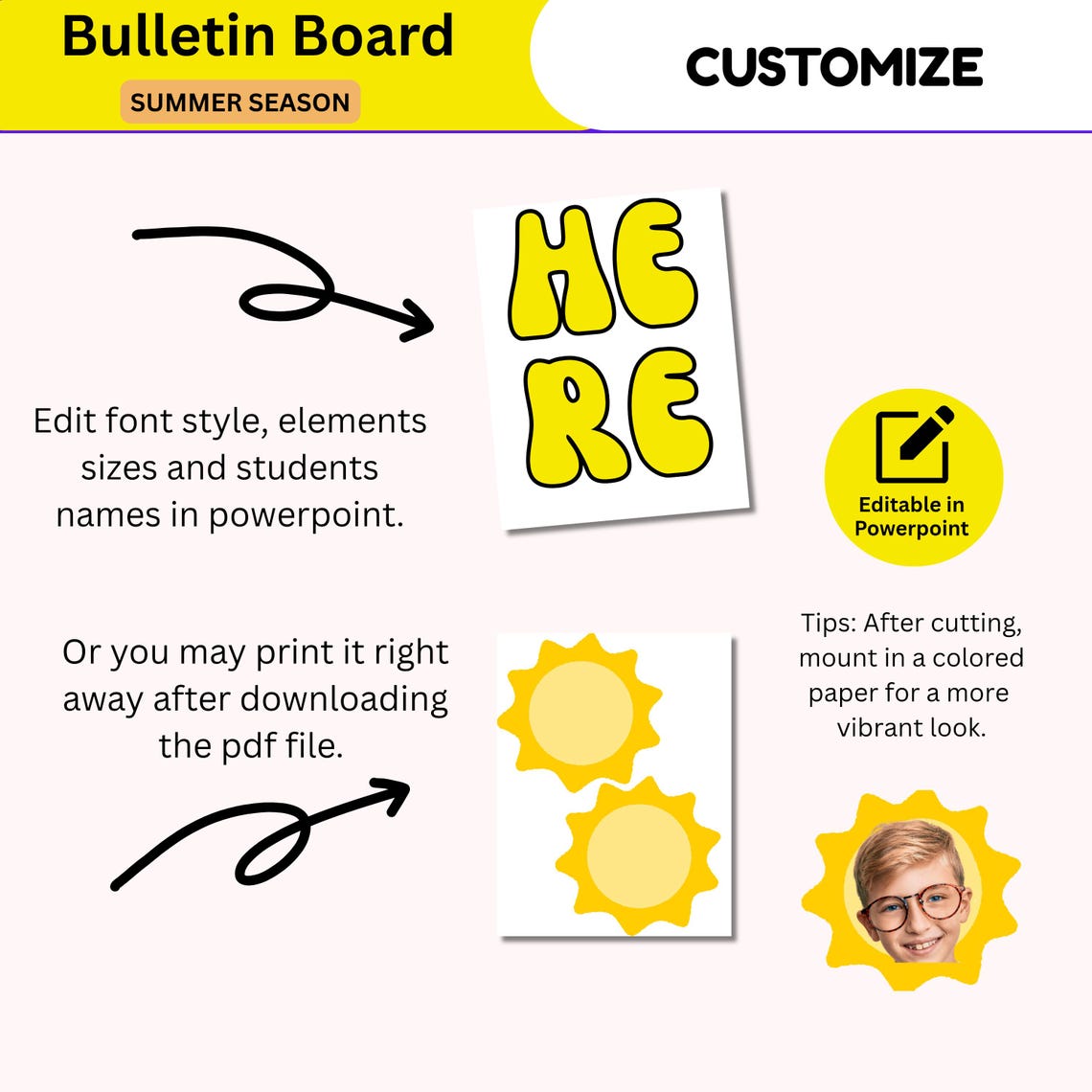 Summer Bulletin Board Kit: Here Comes the Sun Classroom Decor (digital ...