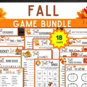 Fall Printable Game Bundle, Family Autumn Activities (PDF) - Etsy