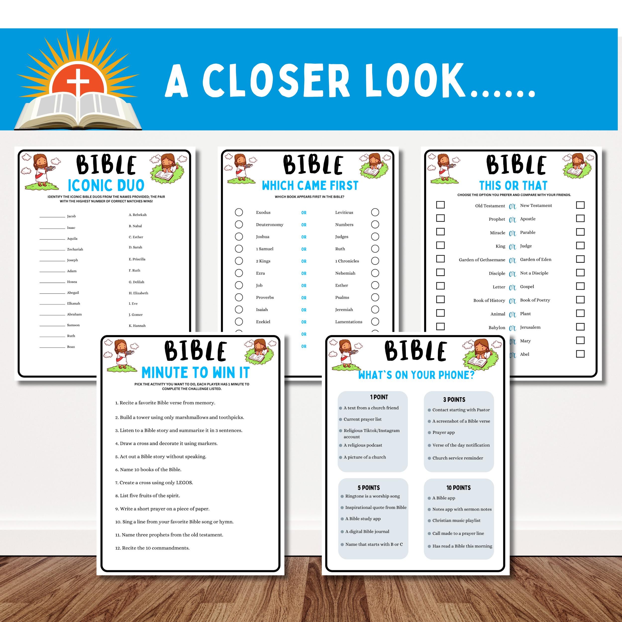 Bible Games Church Game for Adults Christian Youth Group Quiz Bible ...