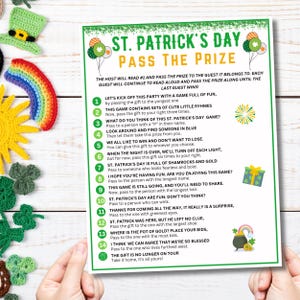 St. Patrick&#39;s Day Pass the Prize Game, St. Patrick&#39;s Day Pass the Present Game, St. Patrick&#39;s Left Right Game, St. Patrick&#39;s Day Party Game