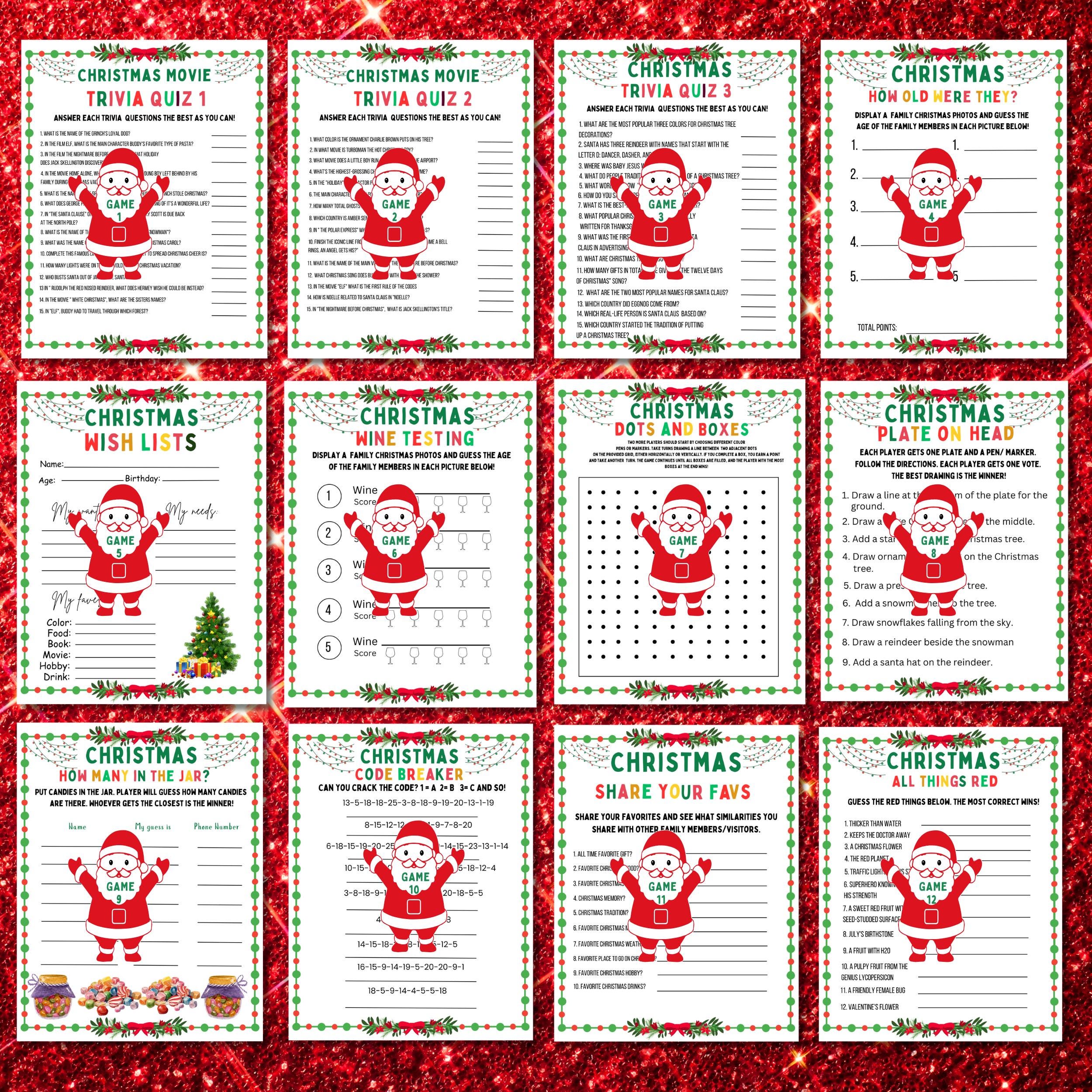 50 Christmas Games Bundle | Printable Holiday Party Games (PDF) - Etsy