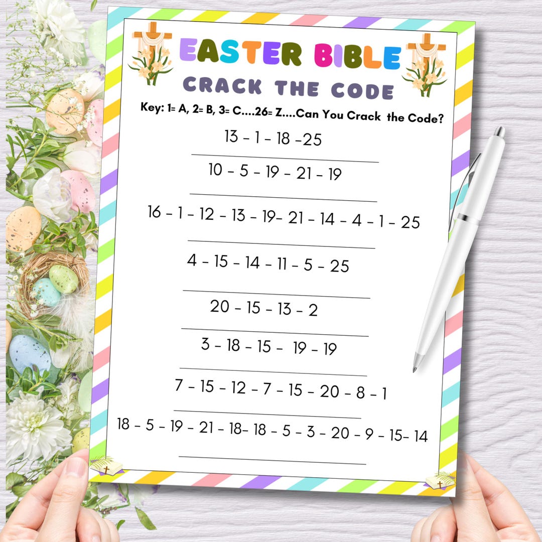 Easter Bible Crack the Code Puzzle | Kids Easter Game (digital Download ...
