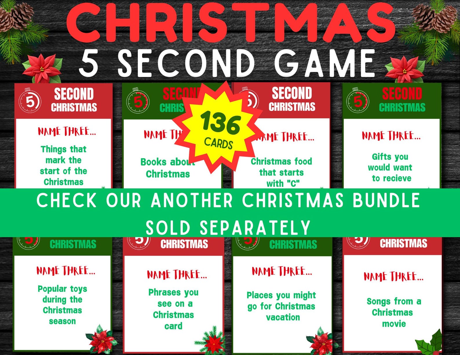 Printable Christmas Games Bundle | Family Holiday Party (PDF) - Etsy