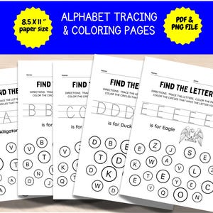 Alphabet Tracing for Preschool  Phonics Alphabet Tracing  Tracing Preschool Kindergarten Handwriting and Phonics, Coloring Worksheets A-Z