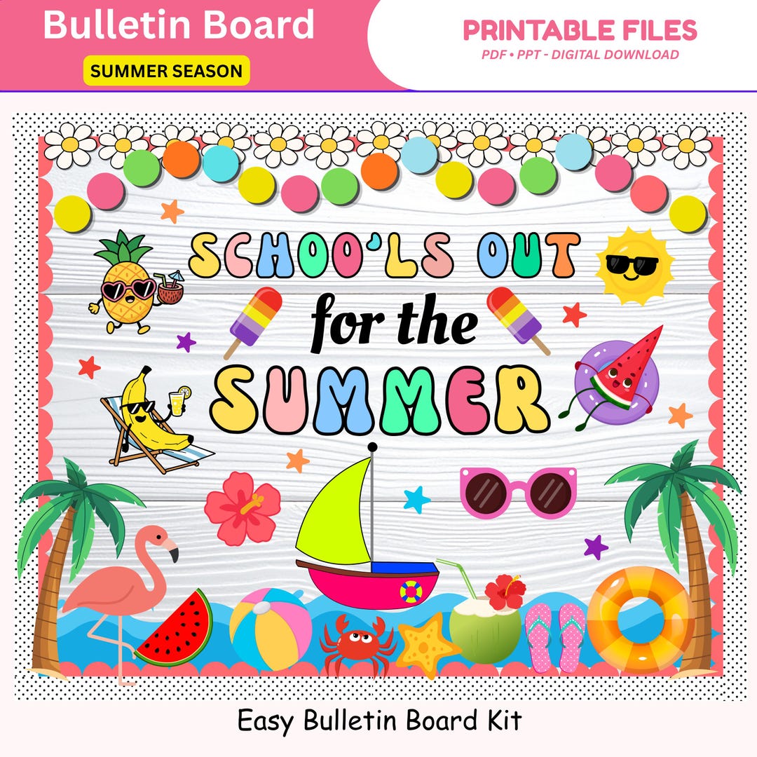 School's Out for Summer Bulletin Board Kit (digital Download) - Etsy
