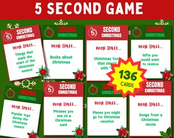 Christmas 5 Second Game | Printable Christmas Game | Christmas Activity For Kids and Adults | Christmas Party and Classroom Game