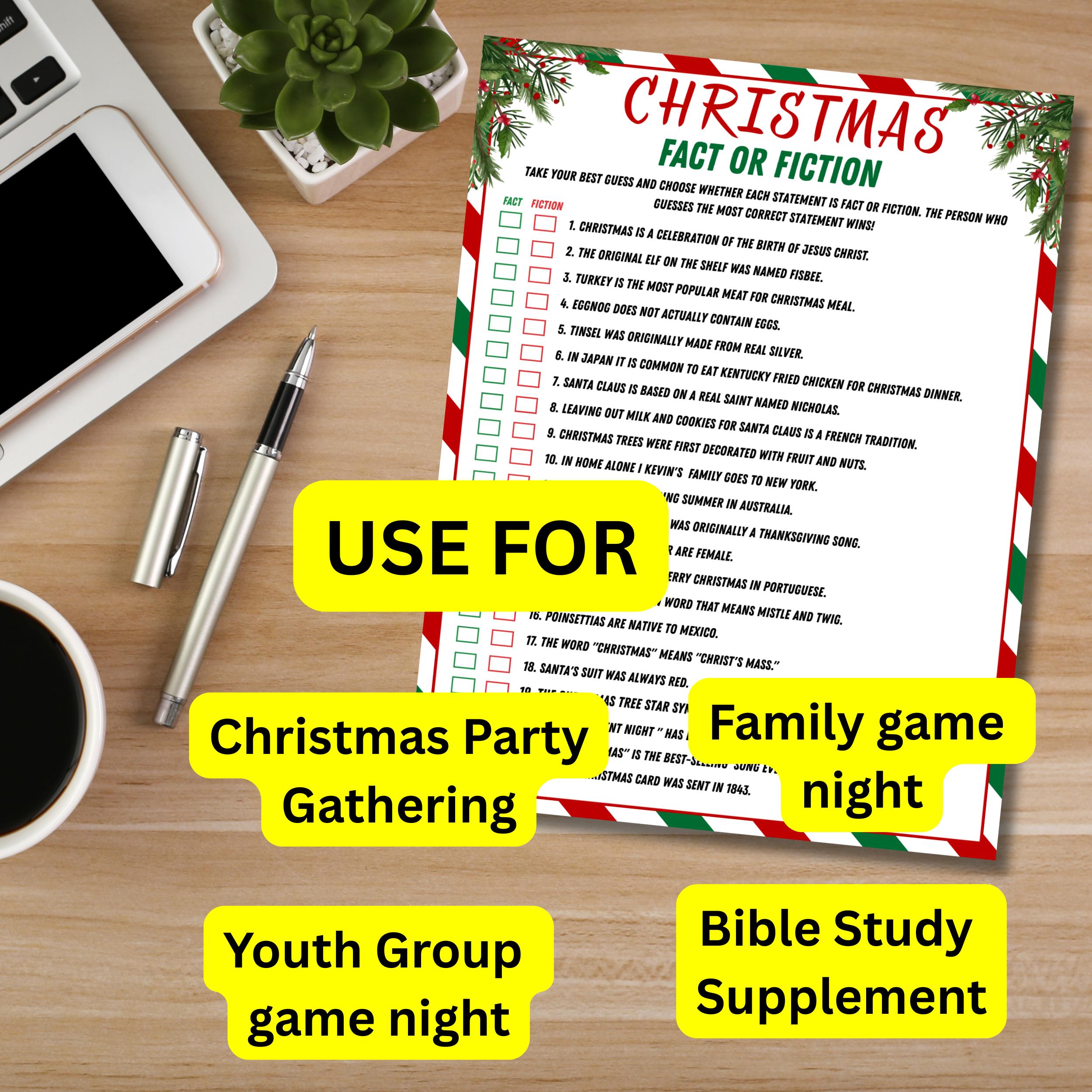 Printable Bible Christmas Fact or Fiction Game (digital Download) - Etsy