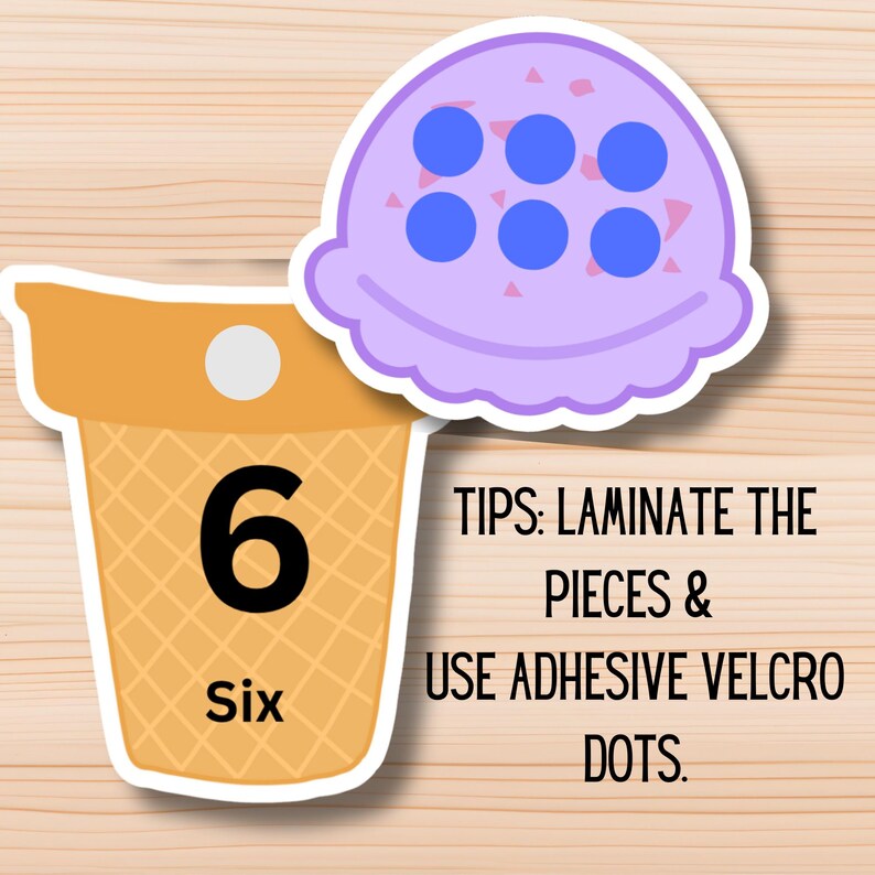 Ice Cream Number Matching Activity, Preschool Learning (digital ...