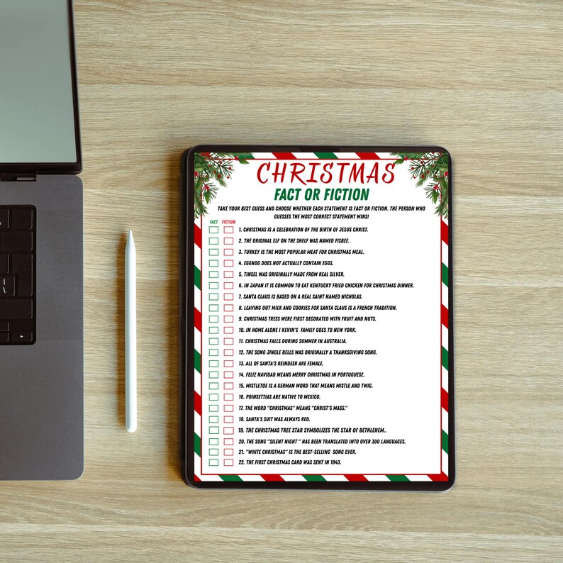 Printable Bible Christmas Fact or Fiction Game (digital Download) - Etsy