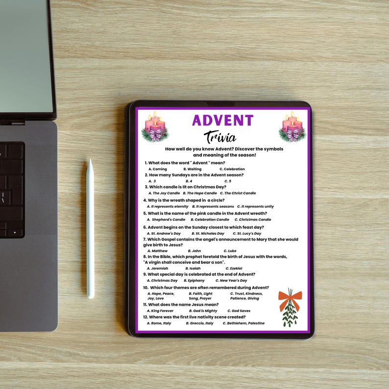 Advent Trivia Bible Game Printable, Advent Quiz, Advent Game for Kids ...