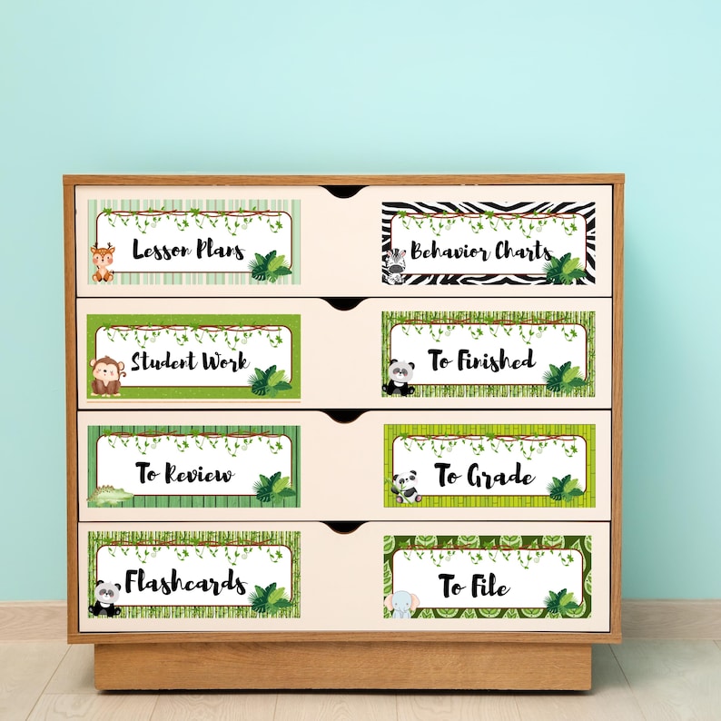 Safari Jungle Classroom Labels | Editable Animal Theme Decor (PDF PPT ...