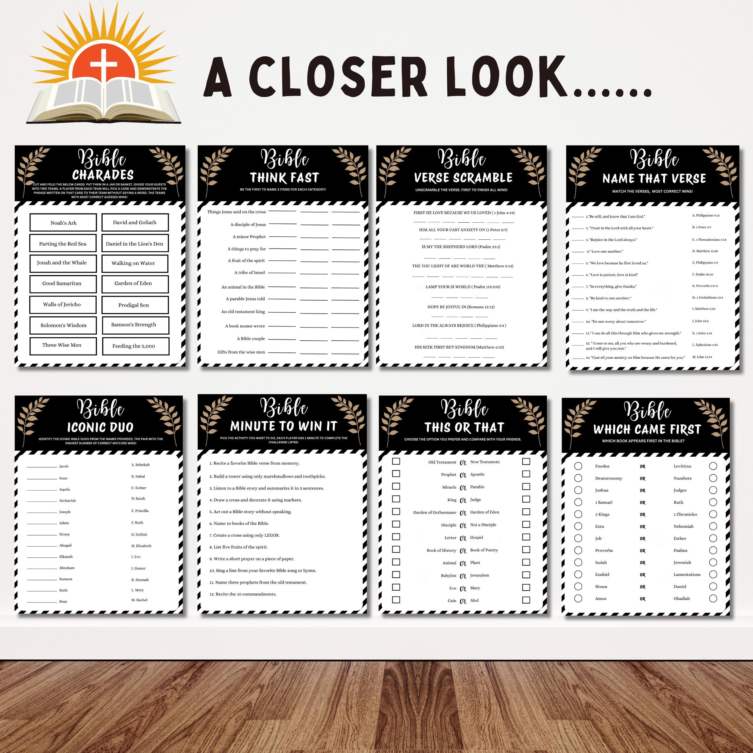 Bible Games Church Game for Adults Christian Youth Group Quiz Bible ...