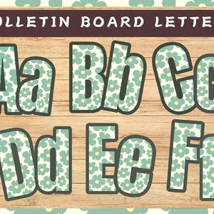 Bulletin Board Letters | Nature Classroom Decor | Classroom Display Lettering Pack | Elementary Classroom | Classroom Headers I Sage Green
