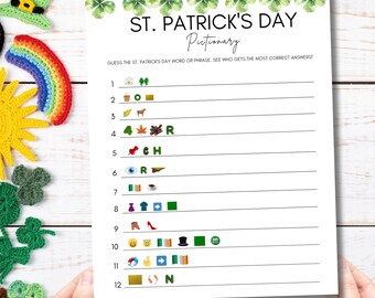 St. Patrick's Day Emoji Pictionary Game | Printable Party Activity (Digital Download)