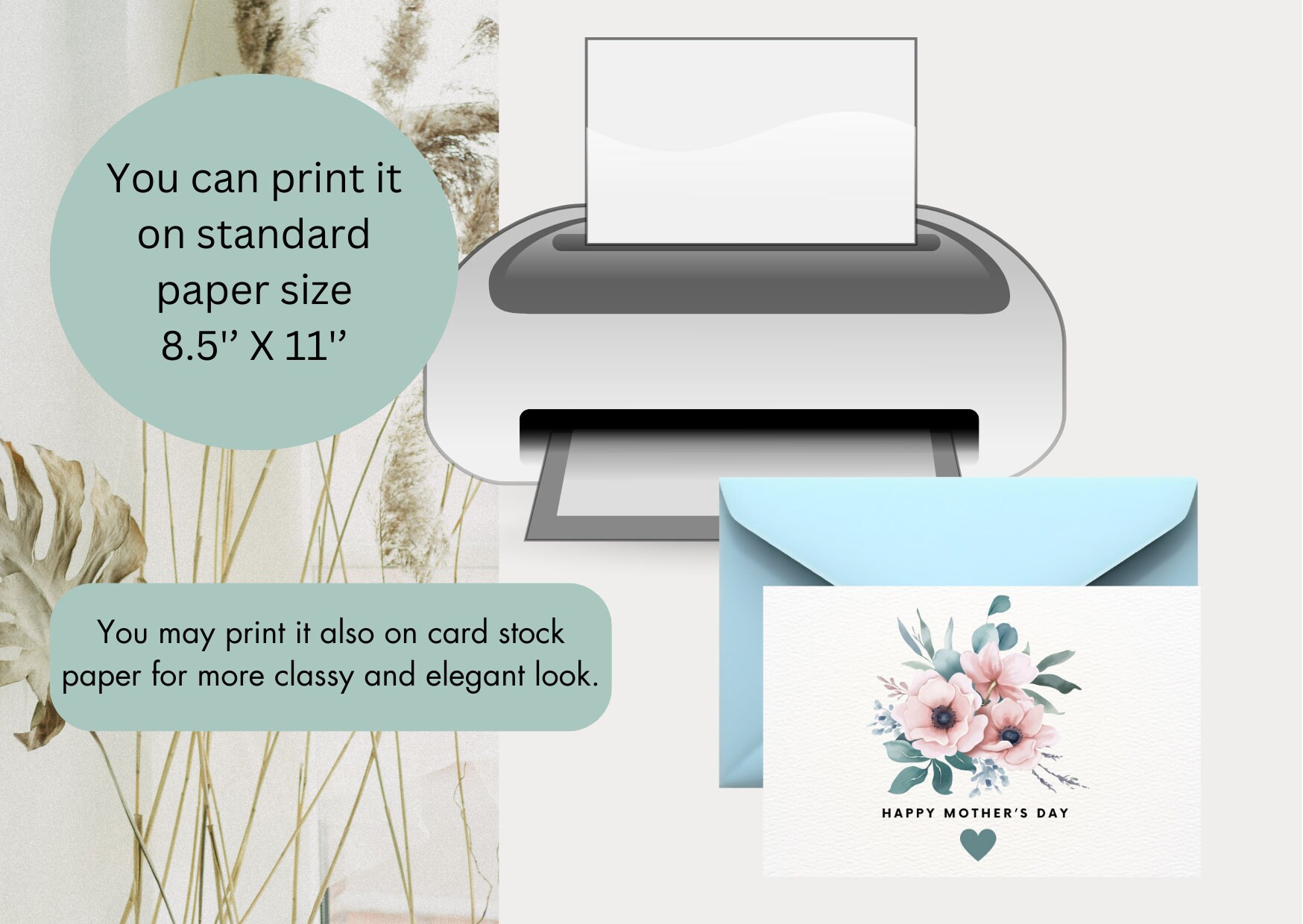Happy Mother's Day Card I Printable Card Template I Mothers Day Card I ...