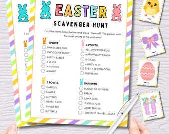 Druckbare Ostern Schnitzeljagd Spiel, Kinder Frühling Schatzsuche (Digitaler Download)