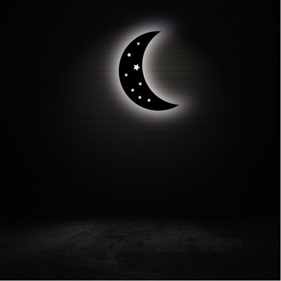 Half Moon Moonlight Led Sign Illuminated Moonlight Wall Art Lighted Moonlight Product Led Lights  Home Wall Decor Wall Led Moon Wall Art