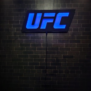 UFC Led Sign Illuminated UFC Wall Art Lighted Ufc Poster Home Wall Decor Ufc Wall Decor Alex Pereira Ufc Wall Art Ufc Wall Table UFC Decor