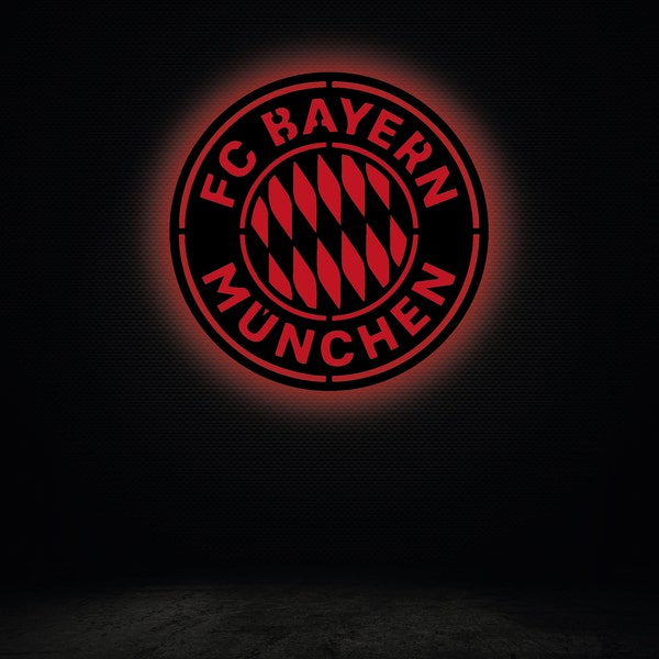 FC Bayern München LED-Schild, beleuchtete Bayern München-Wandkunst, beleuchtete Bayern München-Wanddekoration, beleuchtete Wanddekoration für Zuhause, Team-Emblem-Dekor