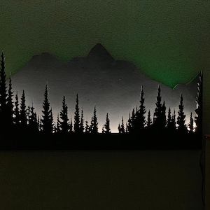 Foresta Montagna Parete Arte Illumina Montagna Decorazione Parete Con Luce Montagna Luci Montagna Luce Notturna LED Montagna Montagna Insegna Neon Decorazione