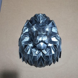 Cubic Lion Wall Art Lion Head Wall Decor With Sign Decor Lion Wall Hanging 3D Wall Decor faux Lion Head