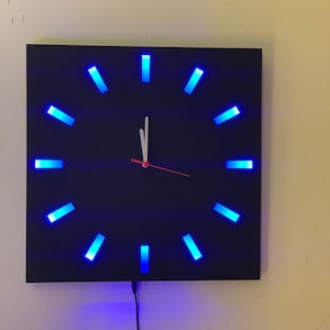Roundy LED Wall Clock Silent Wooden Wall Clock Elegant Decor Retro Decor RGB and Bluetooth Remote Lighting Wall Circular Clock Designer