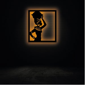 Afrikanische Frau LED-Zeichen beleuchtet Afrikanische Wandkunst beleuchtetes Dekor beleuchtete Hauptwand-Dekor Wand-Dekor Afrikanische Frau Karten-Dekorgeschenk