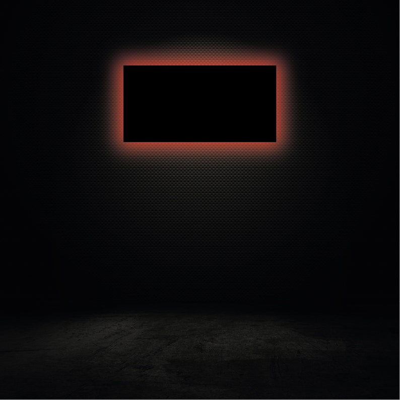 Rectangle Geometric Shape Led Sign Illuminated Rectangle Wall Art ...