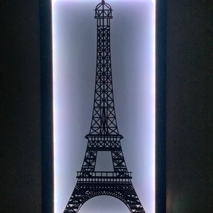 Paris Eiffel Tower Led Sign Illuminated Eiffel Tower Wall Art Lighted Wall Decor Lighted Home Wall Decor Handmade Gift Special for Her