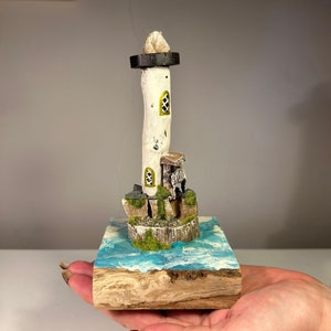 Handmade Driftwood Lighthouse image 1