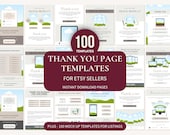 Etsy Digital Download Instructions Template Canva, Thank You Page Template, Editable PDF Download Guide, Etsy Seller Templates