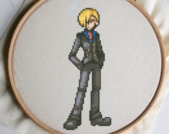 One Piece Sanji Cross Stitch Pattern PDF Instant Download