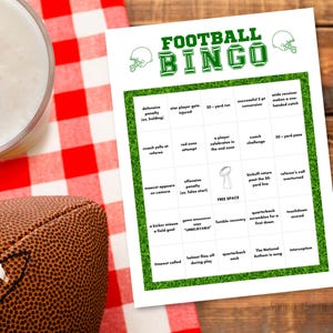 Football Bingo, 50 Unique Printable Football Bingo Cards, Football Game, Football Activity, Kid&#39;s Printable Bingo Game, Kids Football Bingo