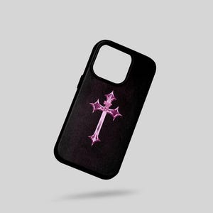 Pink Cross MagSafe Phone Case: Gothic Style, Durable Protection