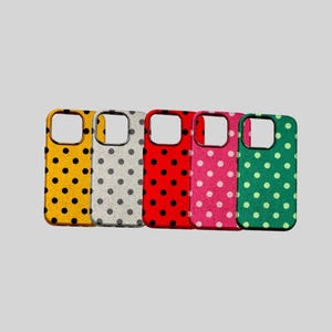 Polka Dot Tough Phone Case: Lexan Plastic, Shock Absorbent