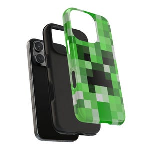 Creeper Pixel Art Phone Case | Gamer Tough Case image 6