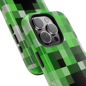 Creeper Pixel Art Phone Case | Gamer Tough Case image 5