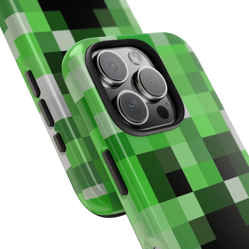 Creeper Pixel Art Phone Case | Gamer Tough Case image 5