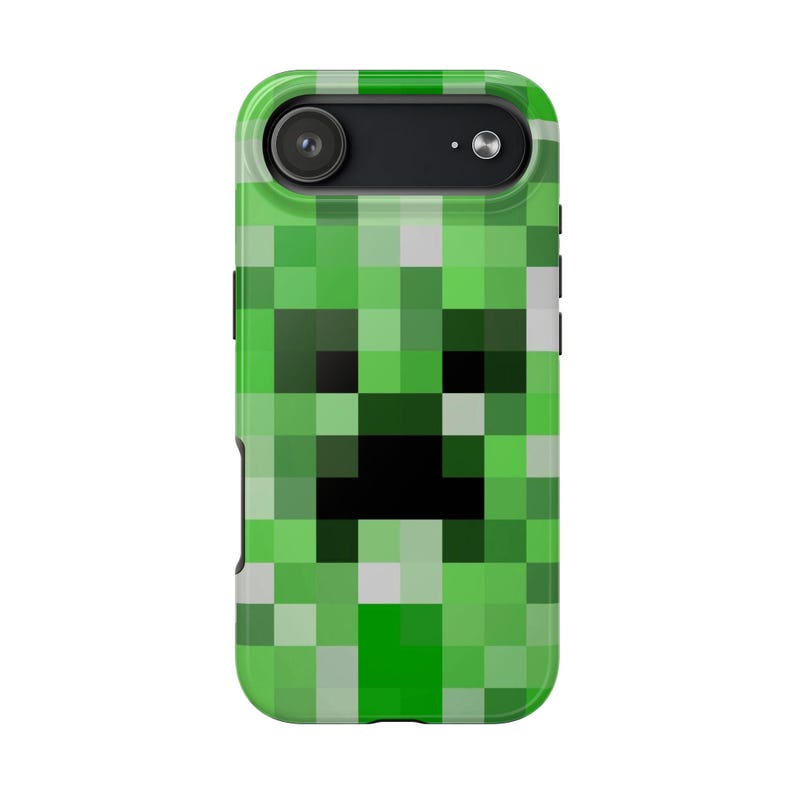 Creeper Pixel Art Phone Case | Gamer Tough Case image 3