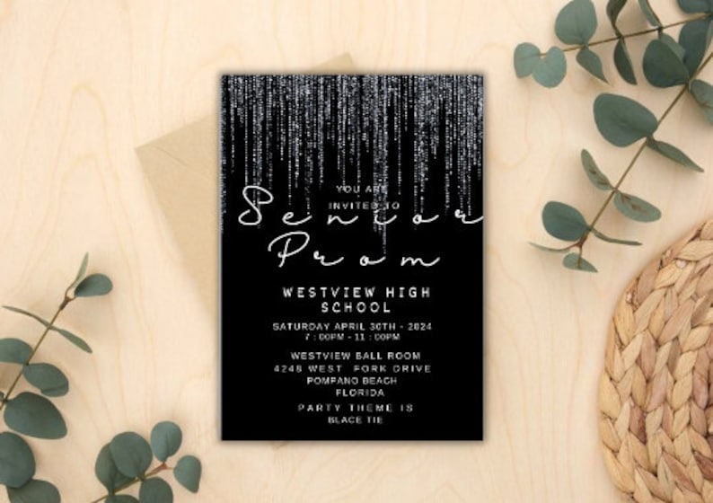 Black Invitation Card Printable Invitation Invitation Black Photo ...
