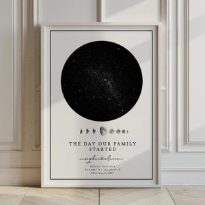 Carte des étoiles personnalisée – Affiche personnalisée du ciel nocturne | Cadeau unique pour les mariages, anniversaires, anniversaires | Téléchargement numérique et impression physique