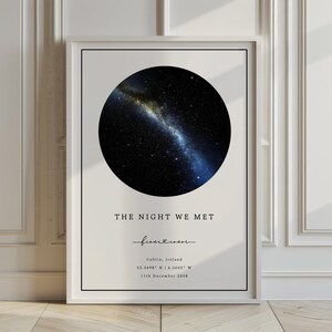 Carte des étoiles personnalisée – Affiche personnalisée du ciel nocturne | Cadeau unique pour les mariages, anniversaires, anniversaires | Téléchargement numérique et impression physique