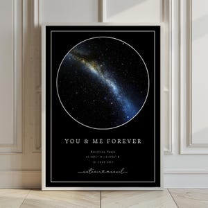 Carte des étoiles personnalisée – Affiche personnalisée du ciel nocturne | Cadeau unique pour les mariages, anniversaires, anniversaires | Téléchargement numérique et impression physique
