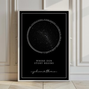 Personalized Star Map – Custom Night Sky Poster | Unique Gift for Weddings, Anniversaries, Birthdays | Digital Download