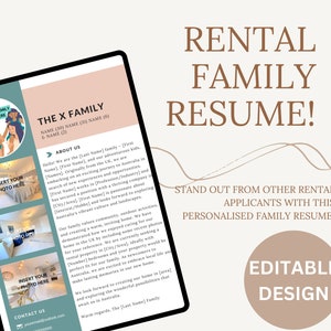 RENTAL FAMILY RESUME bearbeitbare Familienvorlage